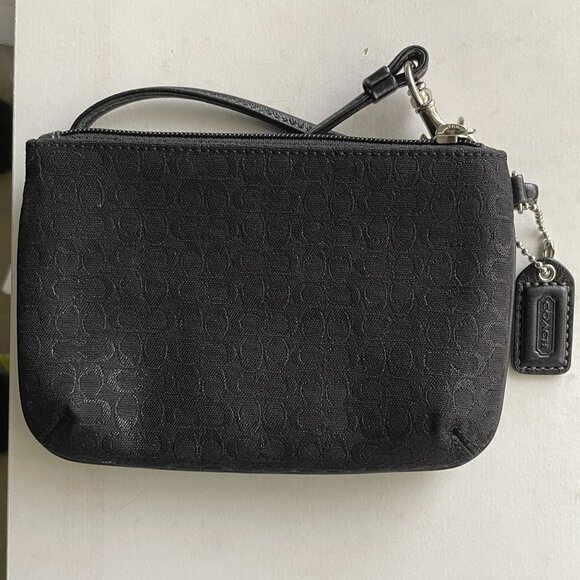 Coach wristlet --black fabric with logo and coach tag - Picture 2 of 5